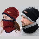 Winter 2-in-1 Knit Beanie Cap with Neck Warmer – Unisex