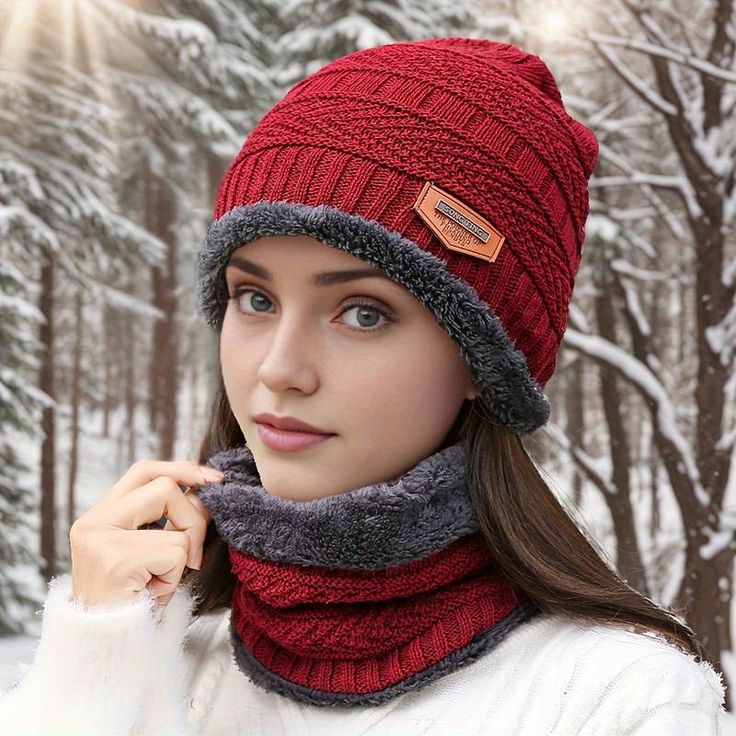 Winter 2-in-1 Knit Beanie Cap with Neck Warmer – Unisex