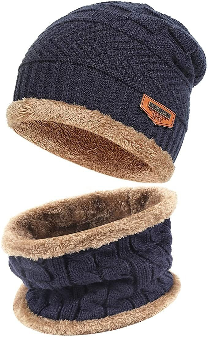 Winter 2-in-1 Knit Beanie Cap with Neck Warmer – Unisex
